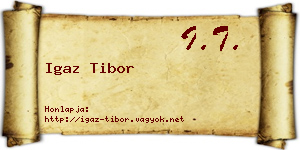 Igaz Tibor névjegykártya
